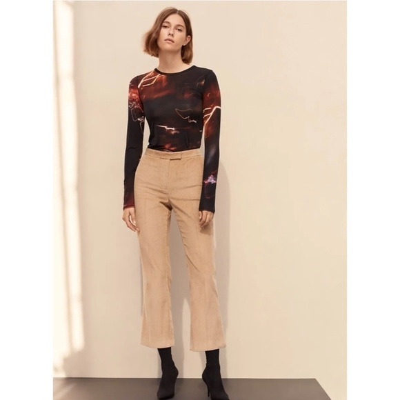 BABATON | albers cord kick flares pant size 2 camel tan Aritzia - Picture 2 of 11